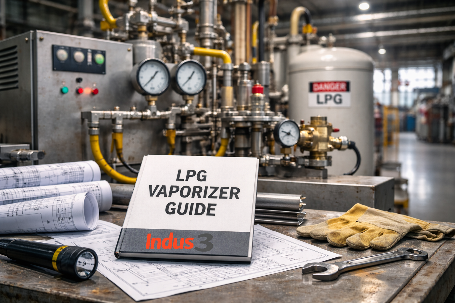 Industrial setup showing Top industrial LPG vaporizers 2026 in a factory environment