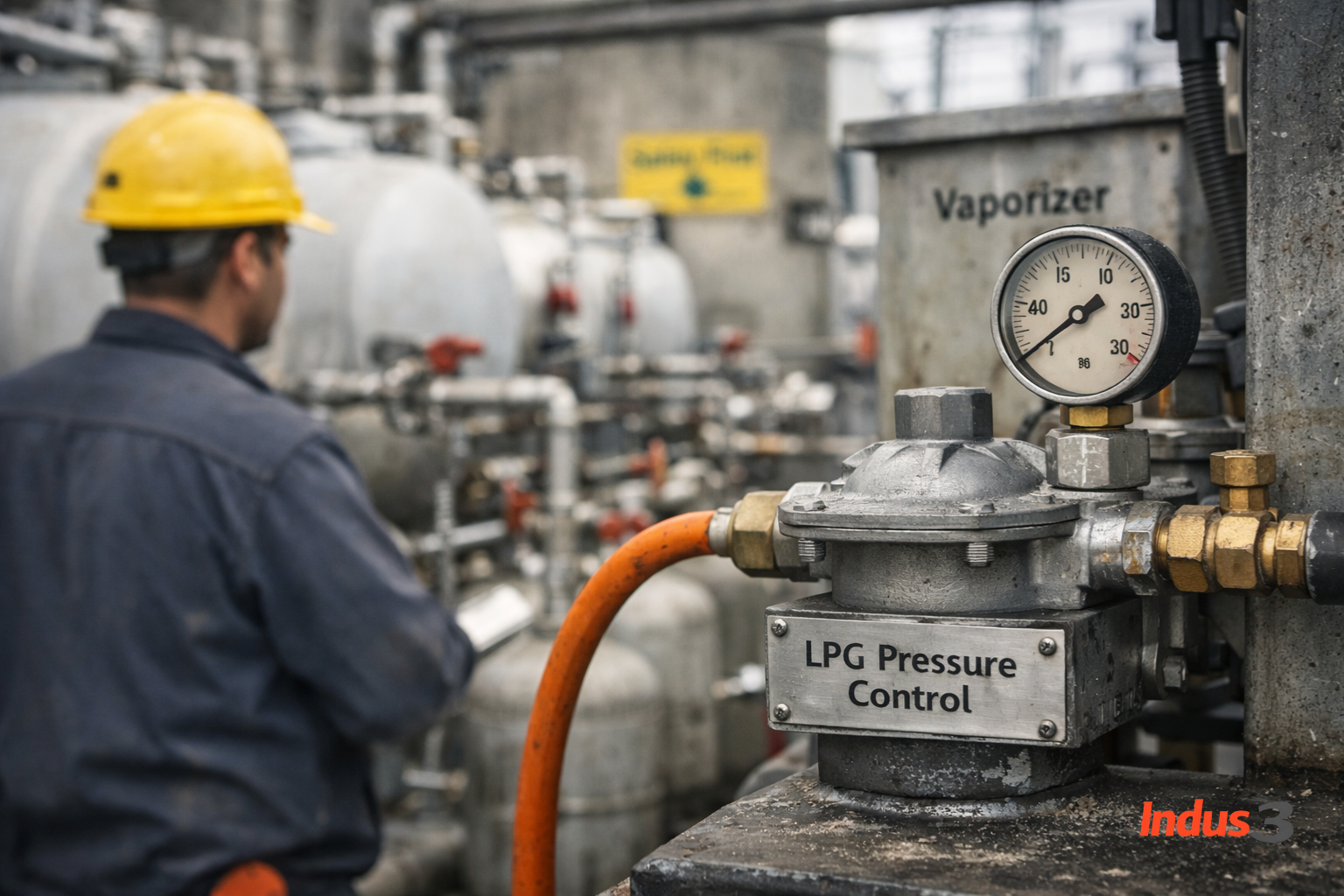 Industrial LPG pressure control system illustrating RECO LPG regulator price Pakistan in industrial gas applications